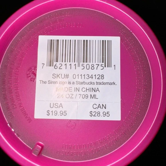 Starbucks Cold Cup Tumbler Summer 2022 Lemon Pink Gradient 24 oz - Picture 5 of 5